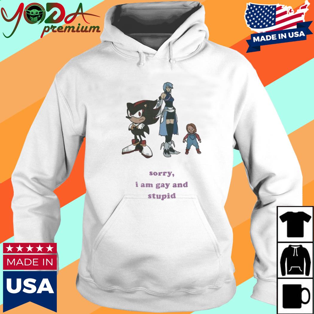 Official Sonic Hedgehog Sorry I'm Gay And Stupid Shirt Hoodie